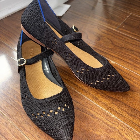 Rothy's The Point Mary Jane II Pointed Toe Flats in Black Crochet - Picture 7 of 8